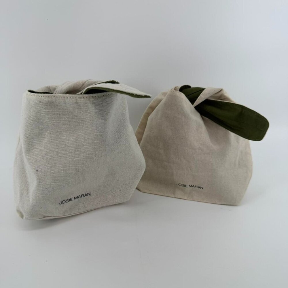 Josie Maran Cotton Cosmetic Bags Set of 2 Reusable Eco Makeup Pouches